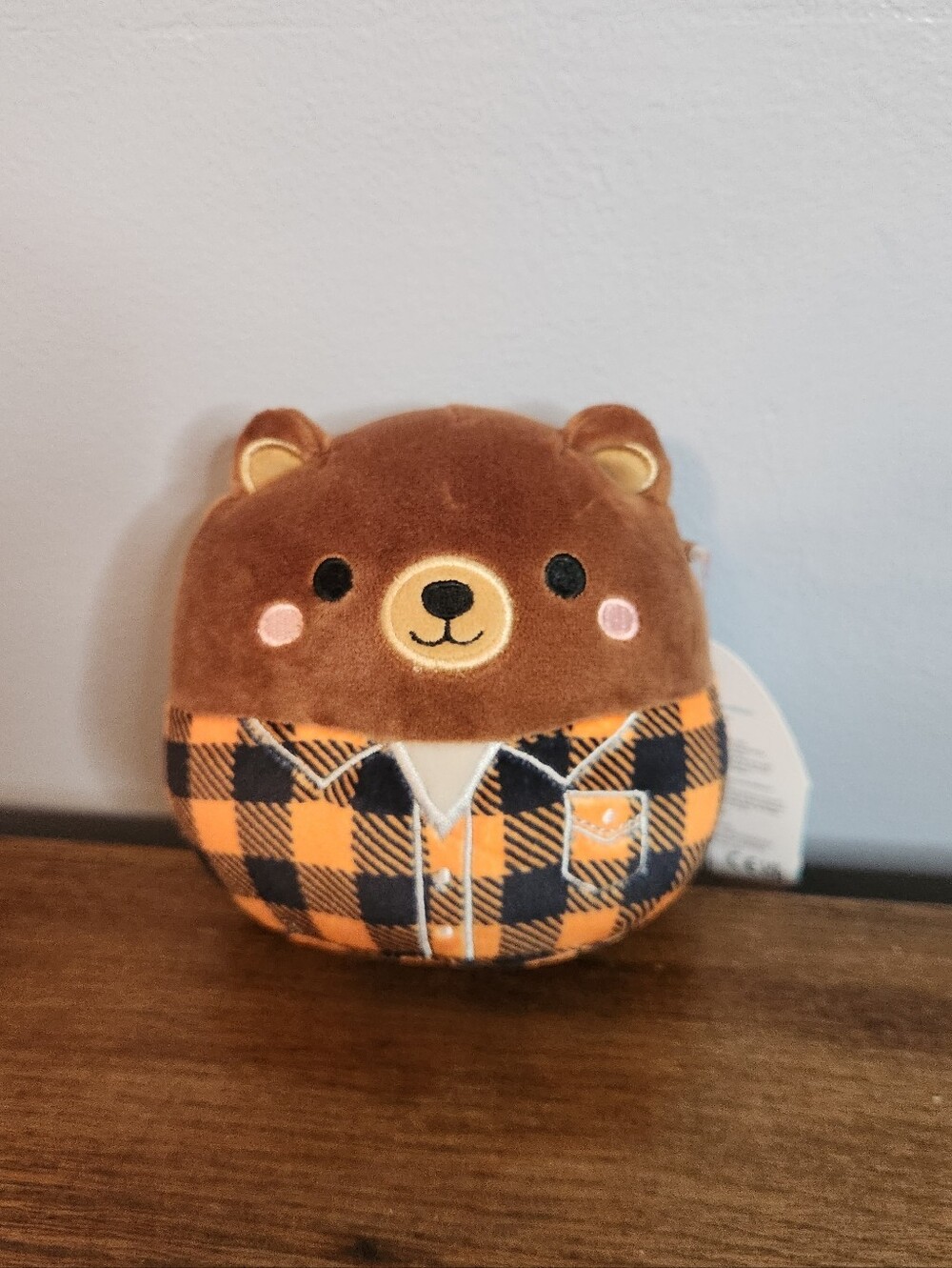 Squishmallows Omar Brown Bear In Jacket NWT 2023 5in Harvest Squad